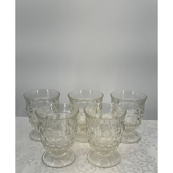 White hall Vintage Clear juice, dessert, sherbert glasses set/5 - Picture 1 of 6